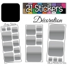 21 Stickers Carrés 8 à 2cm - Autocollant Décoration Intérieur