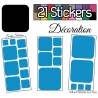 21 Stickers Carrés 8 à 2cm - Autocollant Décoration Intérieur