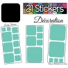 21 Stickers Carrés 8 à 2cm - Autocollant Décoration Intérieur