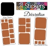 21 Stickers Carrés 8 à 2cm - Autocollant Décoration Intérieur