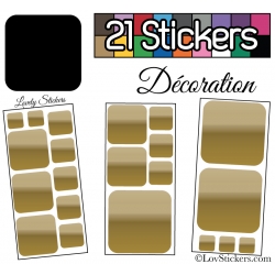 21 Stickers Carrés 8 à 2cm - Autocollant Décoration Intérieur