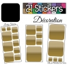 21 Stickers Carrés 8 à 2cm - Autocollant Décoration Intérieur