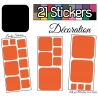 21 Stickers Carrés 8 à 2cm - Autocollant Décoration Intérieur