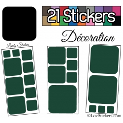 21 Stickers Carrés 8 à 2cm - Autocollant Décoration Intérieur