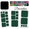 21 Stickers Carrés 8 à 2cm - Autocollant Décoration Intérieur