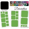 21 Stickers Carrés 8 à 2cm - Autocollant Décoration Intérieur