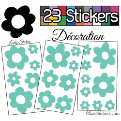 23 Stickers Fleurs Mixte - Autocollant Décoration Intérieur