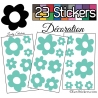 23 Stickers Fleurs Mixte - Autocollant Décoration Intérieur