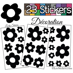 23 Stickers Fleurs Mixte - Autocollant Décoration Intérieur