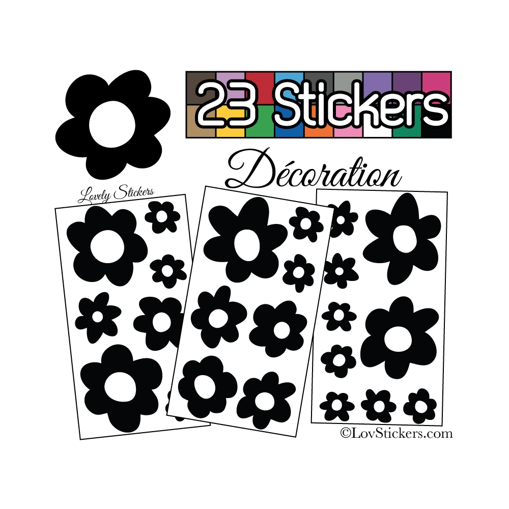 23 Stickers Fleurs Mixte - Autocollant Décoration Intérieur 23 Stickers Fleurs Mixte - Autocollant Décoration Intérieur