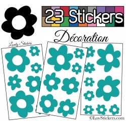 23 Stickers Fleurs Mixte - Autocollant Décoration Intérieur