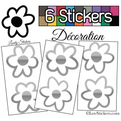 6 Stickers Fleurs Mixte - Autocollant Décoration Intérieur