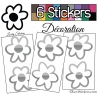 6 Stickers Fleurs Mixte - Autocollant Décoration Intérieur