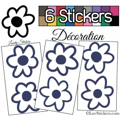 6 Stickers Fleurs Mixte - Autocollant Décoration Intérieur