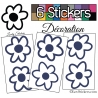 6 Stickers Fleurs Mixte - Autocollant Décoration Intérieur