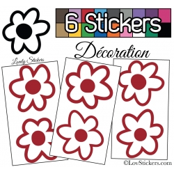 6 Stickers Fleurs Mixte - Autocollant Décoration Intérieur