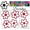 6 Stickers Fleurs Mixte - Autocollant Décoration Intérieur