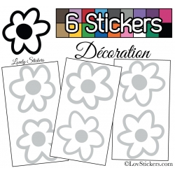 6 Stickers Fleurs Mixte - Autocollant Décoration Intérieur