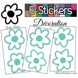 6 Stickers Fleurs Mixte - Autocollant Décoration Intérieur