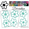 6 Stickers Fleurs Mixte - Autocollant Décoration Intérieur