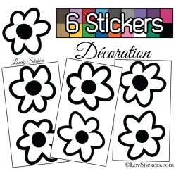 6 Stickers Fleurs Mixte - Autocollant Décoration Intérieur