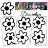 6 Stickers Fleurs Mixte - Autocollant Décoration Intérieur