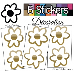 6 Stickers Fleurs Mixte - Autocollant Décoration Intérieur