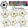 6 Stickers Fleurs Mixte - Autocollant Décoration Intérieur