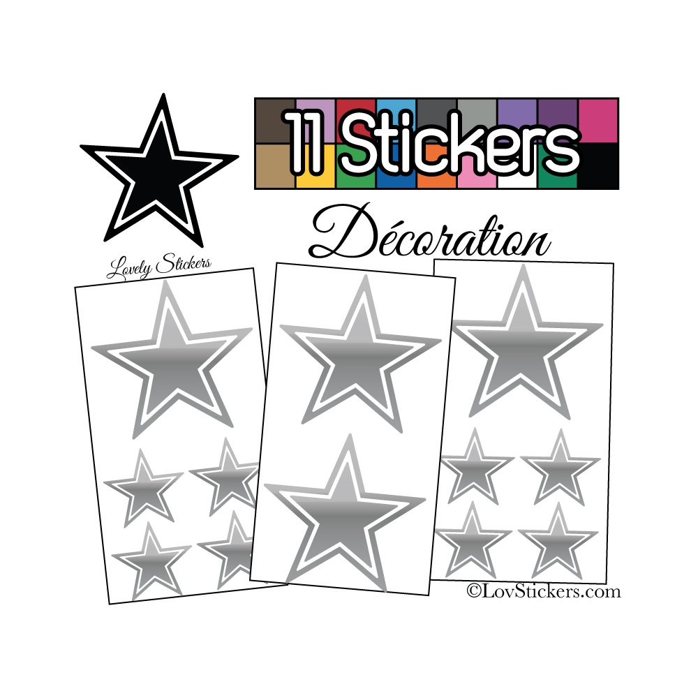 11 Stickers Etoiles Mixte - Autocollant Décoration Intérieur
