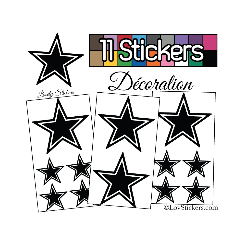 11 Stickers Etoiles Mixte - Autocollant Décoration Intérieur 11 Stickers Etoiles Mixte - Autocollant Décoration Intérieur