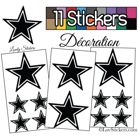 11 Stickers Etoiles Mixte - Autocollant Décoration Intérieur