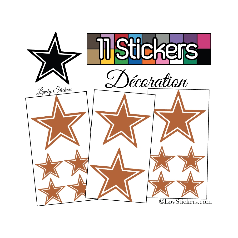 11 Stickers Etoiles Mixte - Autocollant Décoration Intérieur