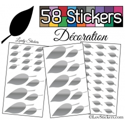 58 Stickers Feuilles Mixte - Autocollant Décoration Intérieur