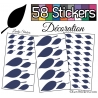 58 Stickers Feuilles Mixte - Autocollant Décoration Intérieur