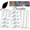 58 Stickers Feuilles Mixte - Autocollant Décoration Intérieur