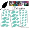 58 Stickers Feuilles Mixte - Autocollant Décoration Intérieur