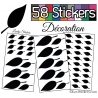 58 Stickers Feuilles Mixte - Autocollant Décoration Intérieur