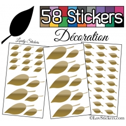 58 Stickers Feuilles Mixte - Autocollant Décoration Intérieur