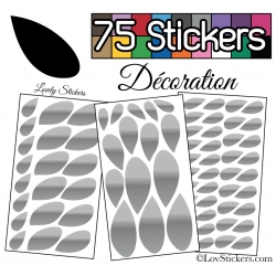 75 Stickers Feuilles Mixte - Autocollant Décoration Intérieur