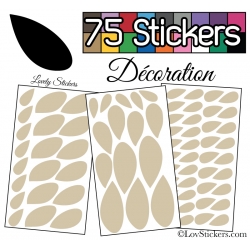 75 Stickers Feuilles Mixte - Autocollant Décoration Intérieur