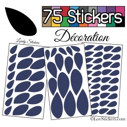 75 Stickers Feuilles Mixte - Autocollant Décoration Intérieur