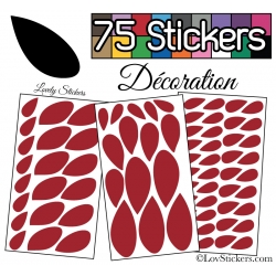 75 Stickers Feuilles Mixte - Autocollant Décoration Intérieur