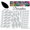 75 Stickers Feuilles Mixte - Autocollant Décoration Intérieur