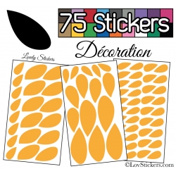 75 Stickers Feuilles Mixte - Autocollant Décoration Intérieur