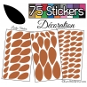 75 Stickers Feuilles Mixte - Autocollant Décoration Intérieur