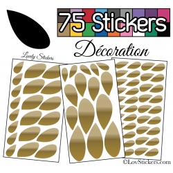 75 Stickers Feuilles Mixte - Autocollant Décoration Intérieur