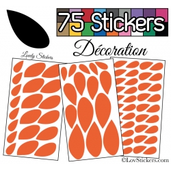 75 Stickers Feuilles Mixte - Autocollant Décoration Intérieur