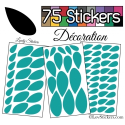 75 Stickers Feuilles Mixte - Autocollant Décoration Intérieur