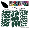 75 Stickers Feuilles Mixte - Autocollant Décoration Intérieur