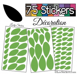 75 Stickers Feuilles Mixte - Autocollant Décoration Intérieur